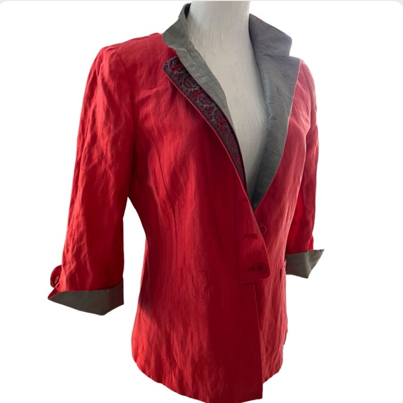 Vintage Armani Collezioni Blazer Jacket 100% Silk Size 8 - Picture 2 of 14